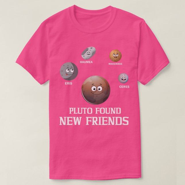 Pluto Found New Friends Solar Space Science Premiu T-Shirt (Design vorne)