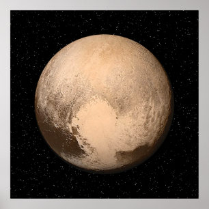 Pluto mit Star Field - Poster