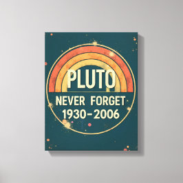 Pluto Never Forget 1930-2006 Vintage Retro Leinwanddruck