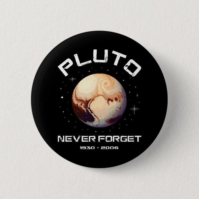 Pluto Never Forget Button (Vorderseite)