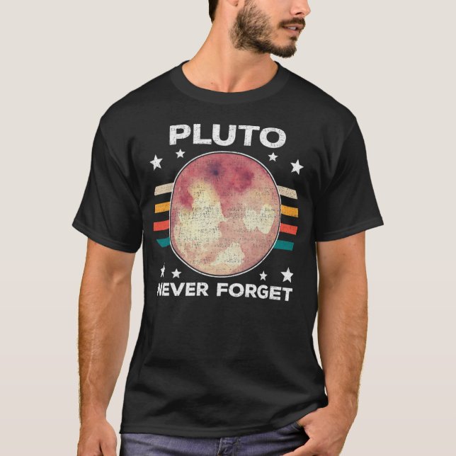 Pluto Never Vergessen - Retro gestörtes Design - S T-Shirt (Vorderseite)