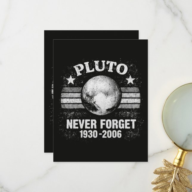 Pluto Niemals Vergessen Dankeskarte (Vorderseite/Rückseite Beispiel)