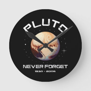 Pluto Niemals Vergessen Runde Wanduhr
