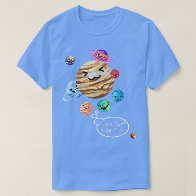 Pluto Planet Funny Space Cartoon Planeten nie für T-Shirt (Design vorne)