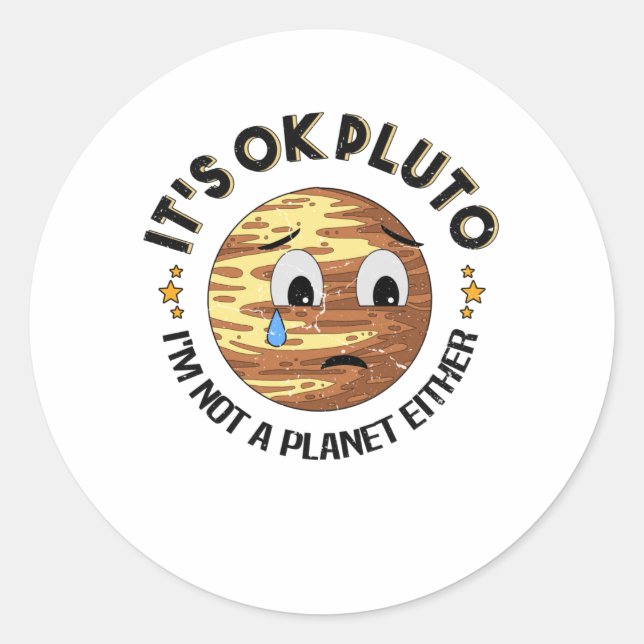 Pluto Planet Pluto Tag Runder Aufkleber (Vorderseite)
