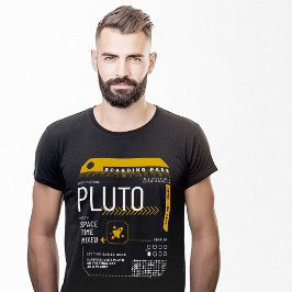 Pluto Planet Time Travel Boarding Pass T-Shirt