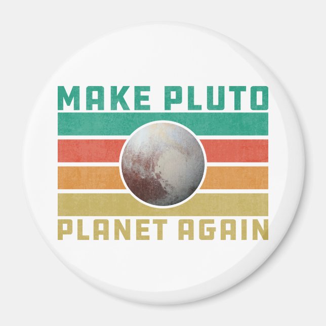 Pluto Planet wieder Retro Raumastronomie Magnet (Vorne)