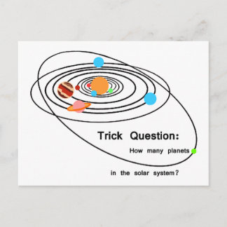Pluto Planets Trick-Frage Postkarte