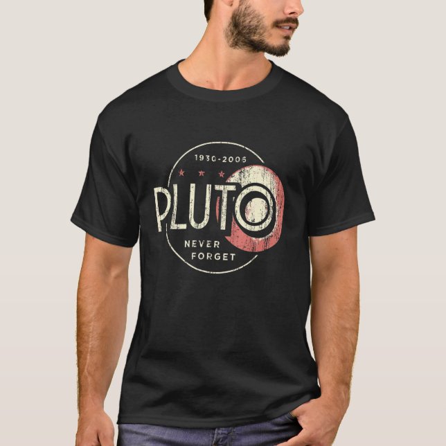 Pluto , Pluto Never Forge , Retro Science 1 T-Shirt (Vorderseite)