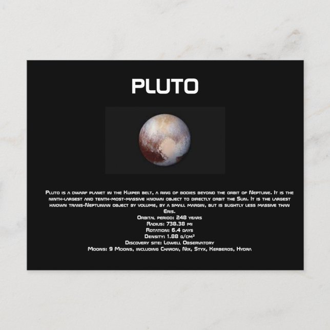 Pluto Postcard Postkarte (Vorderseite)