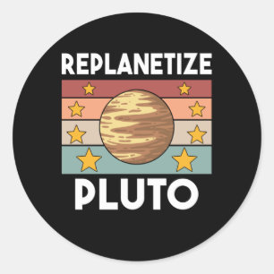 Pluto Sonnensystem Weltraum Pluto-Tag 9 Planeten Runder Aufkleber