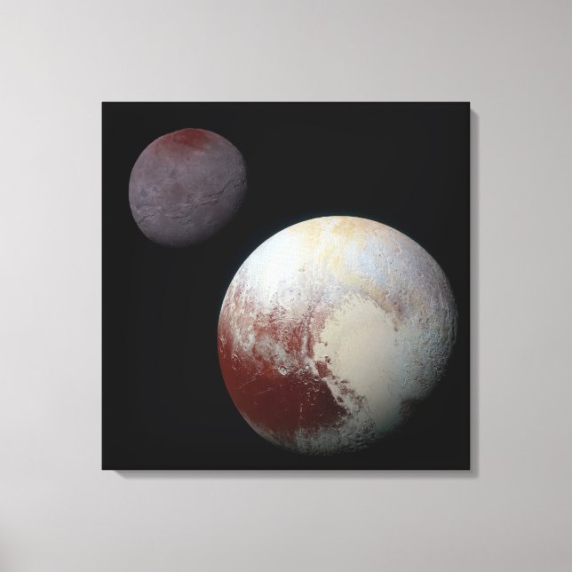 Pluto und Charon 9. oder Zwergplanet Sonnensystem Leinwanddruck (Vorderseite)