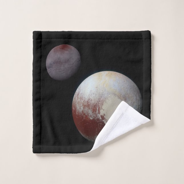 Pluto und Charon 9. oder Zwergplanet Sonnensystem Waschlappen (Waschlappen)