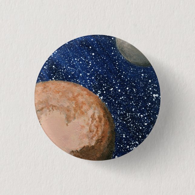 Pluto und Charon Button (Vorderseite)