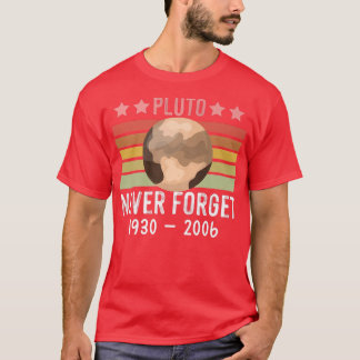 PLUTO VERGESSEN NIE Retro Style Funny Space, Vinta T-Shirt