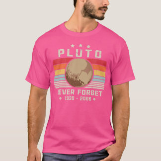 PLUTO VERGESSEN NIE Retro Style Funny Space, Vinta T-Shirt