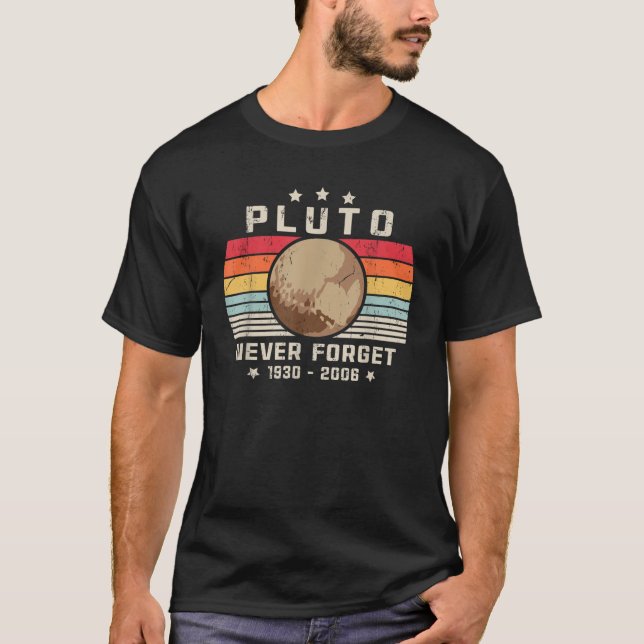 Pluto Vergessen Sie Nie 1930 2006 Männer Schwarzes T-Shirt (Vorderseite)