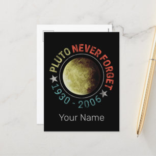 Pluto Vergessen Sie nie 1930-2006 Vintag Planet Re Feiertagspostkarte