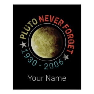 Pluto Vergessen Sie nie 1930-2006 Vintag Planet Re Poster