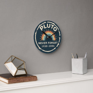 Pluto Vergessen Sie nie 1930-2006 Vintagen Retro-P Runde Wanduhr