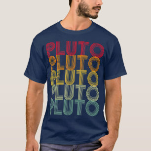 PLUTO VERGIS NIE Retro Stil Lustiger Weltraum, Vin T-Shirt