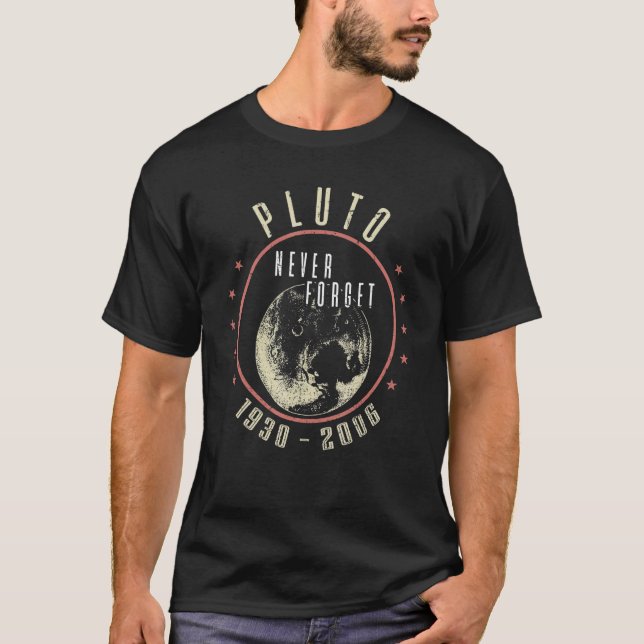 Pluto Vergiss die Retro Science Space Astronomie n T-Shirt (Vorderseite)