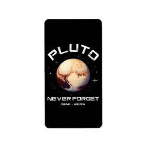 Pluto vergiss nie adressaufkleber