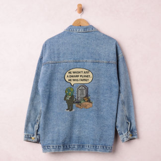 Pluto vergisst niemals Zwergplanet Lustiger Weltra Jeansjacke