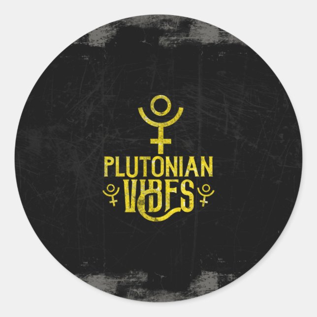 Pluto-Vibes Skorpion Astrologie Sternzeichen Pluto Runder Aufkleber (Vorderseite)