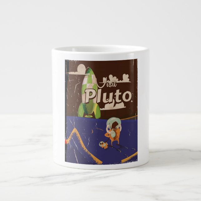 Pluto Vintage Reiseplakat Jumbo-Tasse (Vorderseite)