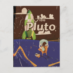 Pluto Vintage Reiseplakat Postkarte