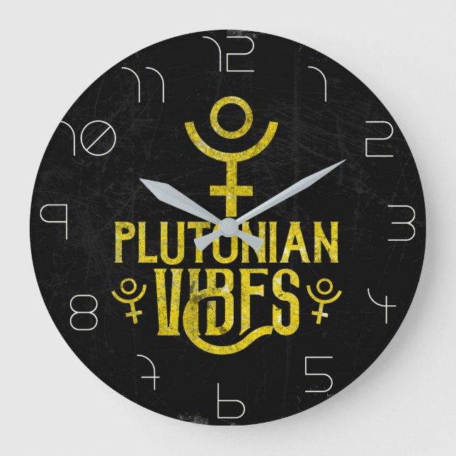 Plutonian Vibes Scorpio Astrologie Zodiac Pluto Große Wanduhr (Vorderseite)