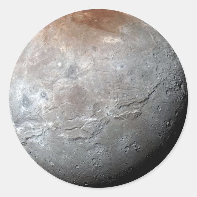 Plutos größter Mond: Charon Runder Aufkleber (Vorderseite)