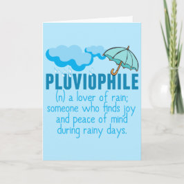 Pluviophile Rain Lover Hübsch Blauer Schirm Karte