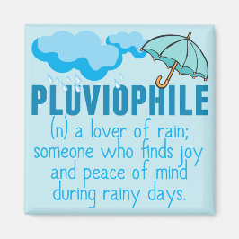 Pluviophile Rain Lover Hübsch Blauer Schirm Magnet