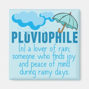 Pluviophile Rain Lover Hübsch Blauer Schirm Magnet