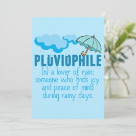 Pluviophile Rain Lover Niedlich Blauer Schirm Karte