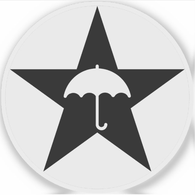 Pluviophile Star v2 (schwarz) Aufkleber (Vorderseite)