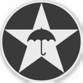 Pluviophile Star v2 (weiß) Aufkleber