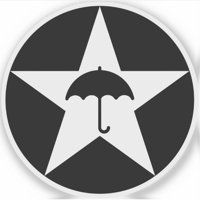 Pluviophile Star v2 (weiß) Aufkleber (Vorderseite)