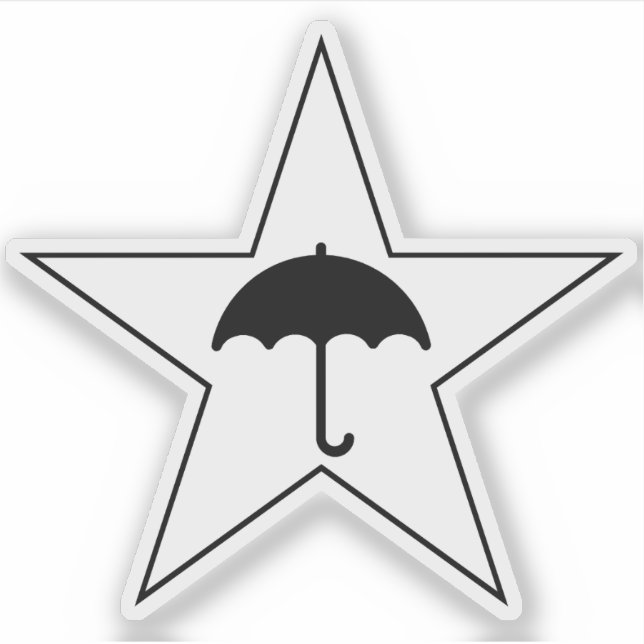 Pluviophile Star (weiß) Aufkleber (Vorderseite)