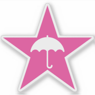 Pluviophile Stern (pink) Aufkleber
