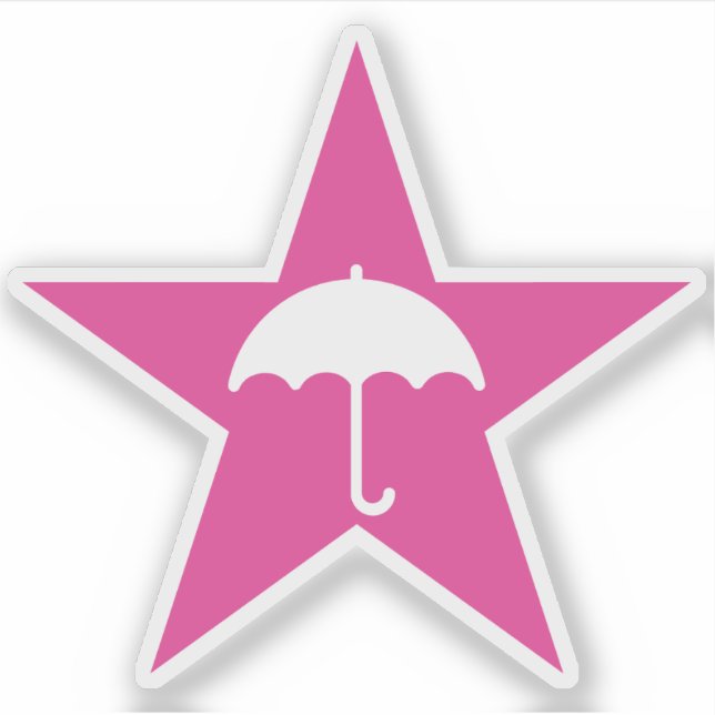 Pluviophile Stern (pink) Aufkleber (Vorderseite)