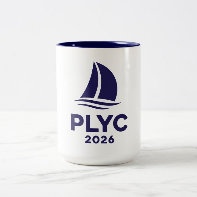 PLYC 2026 White Mug with Navy Interior  Zweifarbige Tasse (Mittel)