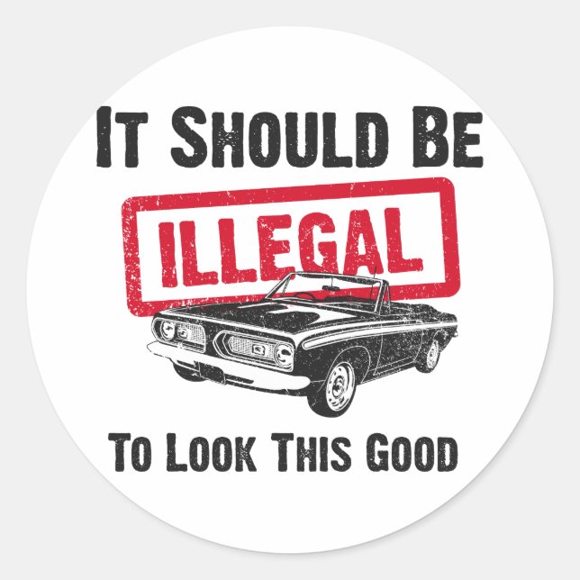 Plymouth-Barracuda 1967 Runder Aufkleber (Vorderseite)