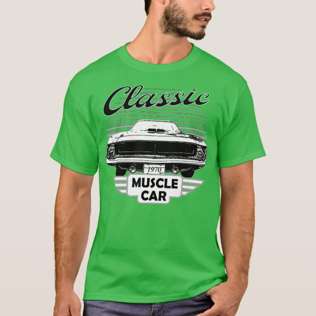 Plymouth Barracuda Classic American Muscle 70s T-Shirt (Vorderseite)