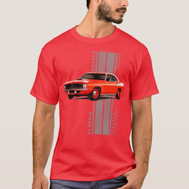 Plymouth Barracuda Classic American Muscle s Vinta T-Shirt (Vorderseite)