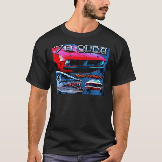 Plymouth-Barracudainspiration 1970 für das Auto T-Shirt (Vorderseite)