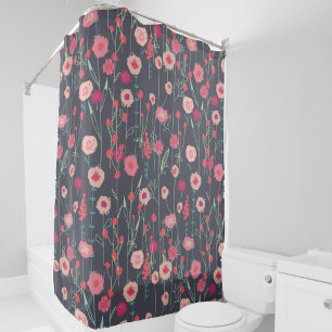Plymouth Blume Dark Boho Blumenbemalung Duschvorhang