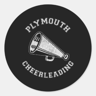 Plymouth Cheer gestresst Retro 90er Cheerleader Runder Aufkleber